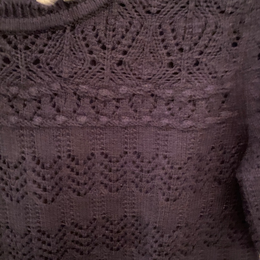 Talbots Navy Short Sleeve Sweater with Knit Lining - Picture 2 of 12